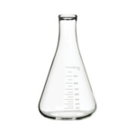 Graduated conical glass flask with a narrow neck