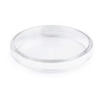 Clear glass petri dish with its lid