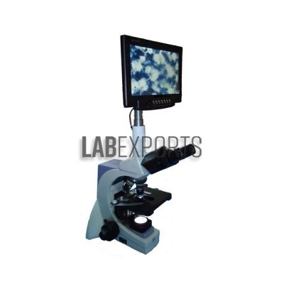 Digital Microscope with Binocular Head and LCD Screen, 45 Degrees