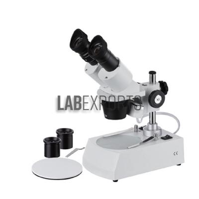 Inclined Stereo Microscope, with Attachable Base and Mirror Illumination