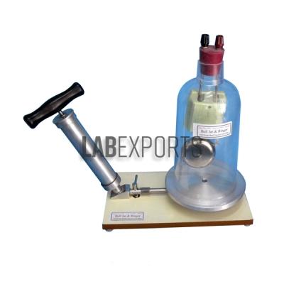 Bell in Bell Jar with Plate and Vacuum Pump Plate