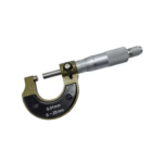 Micrometer screw gauge with U-shaped frame, anvil, spindle, and thimble scale