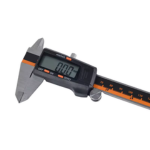 Digital vernier caliper with LCD readout and stainless steel jaws